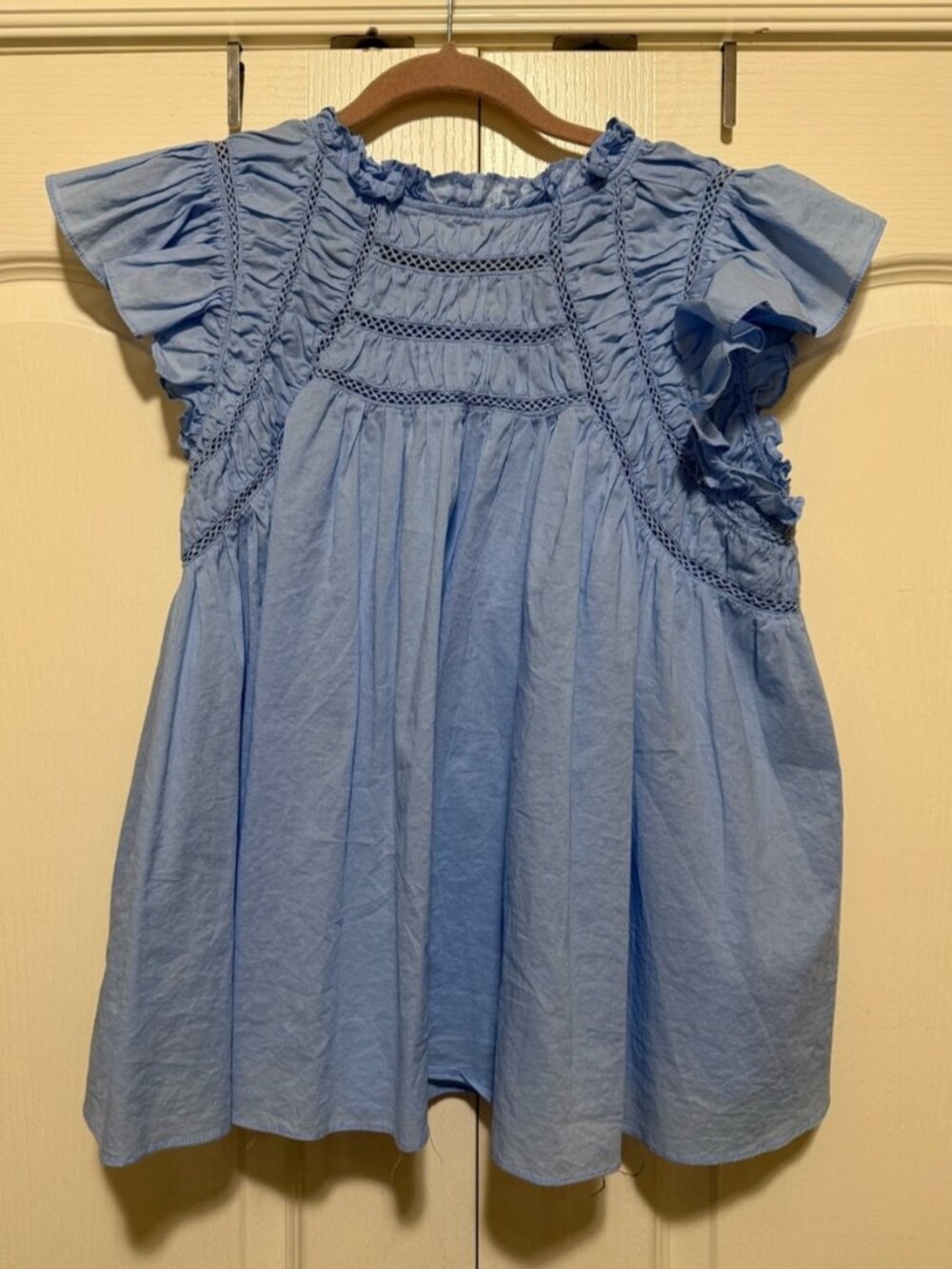 Light Blue Ruffled Top